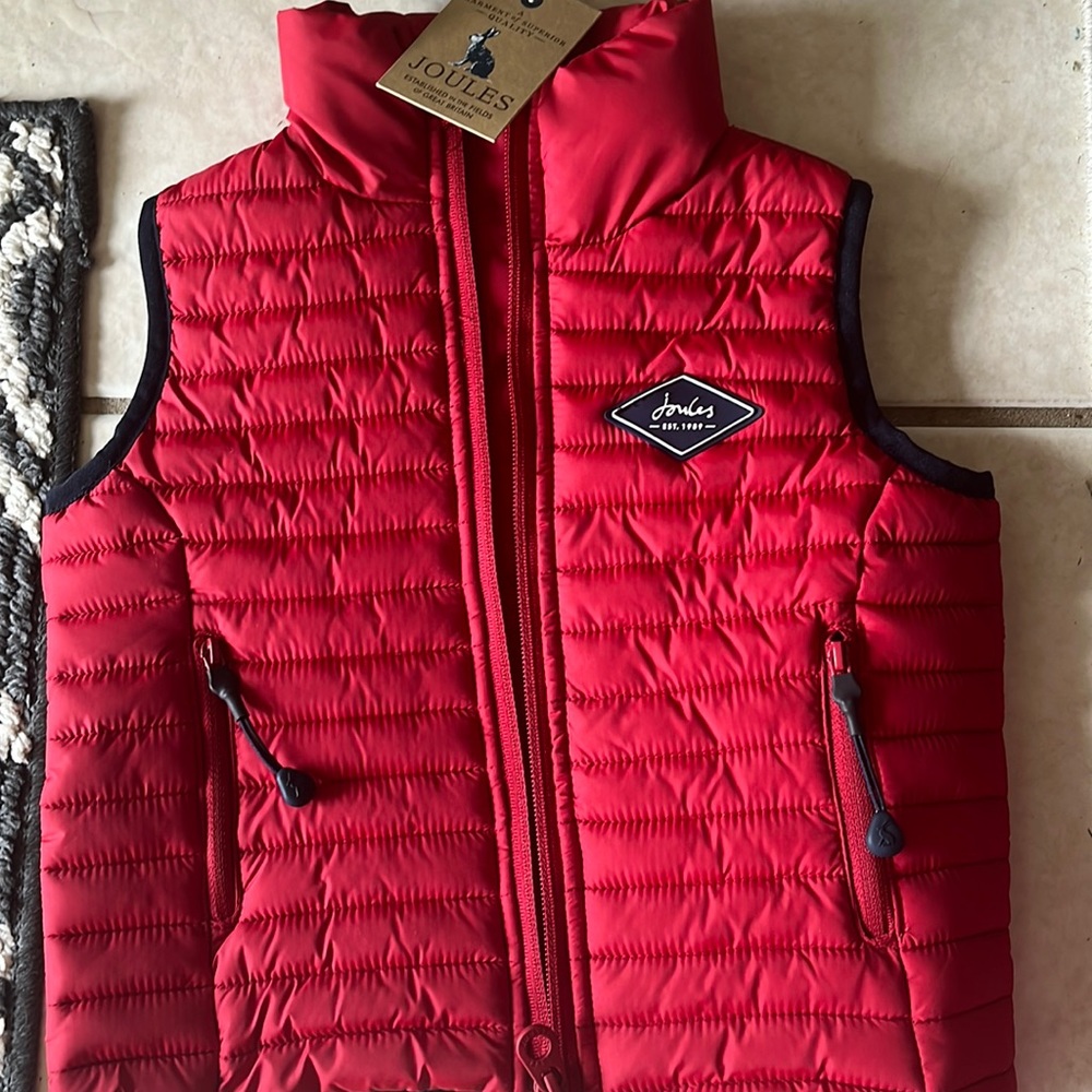 Joules London Bus Red Crofton Quilted Packaway Boys Size 1Y New with tags